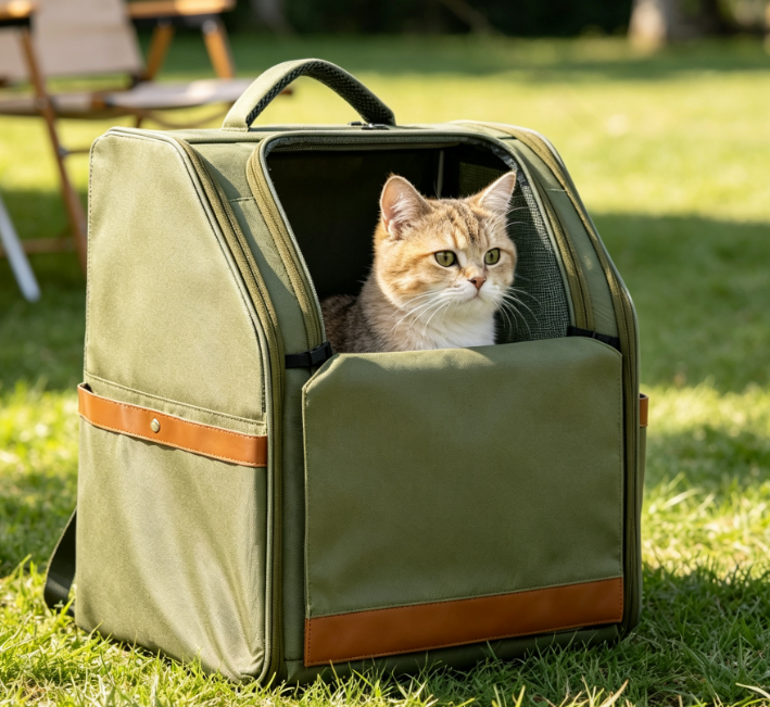 Soft-Sided Mesh Hiking Pet Backpack with Sunshade