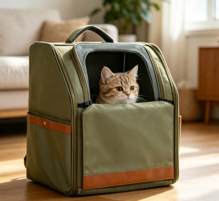 Soft-Sided Mesh Hiking Pet Backpack with Sunshade
