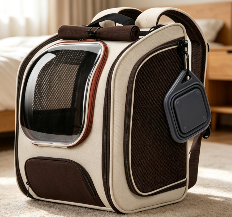 Spacious Pet Backpack with Transparent Window and Sunshade