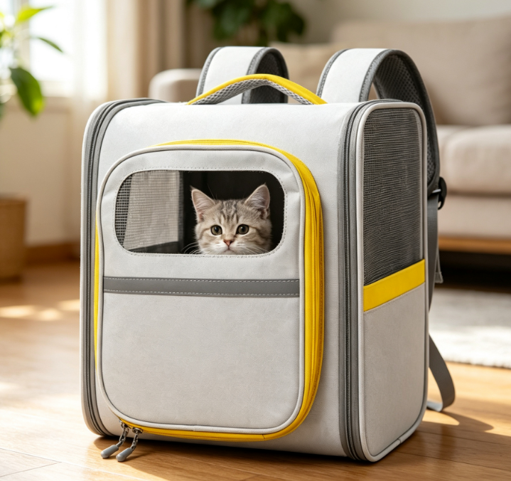 Foldable Mesh Hiking & Camping Pet Backpack (High Load-Bearing)