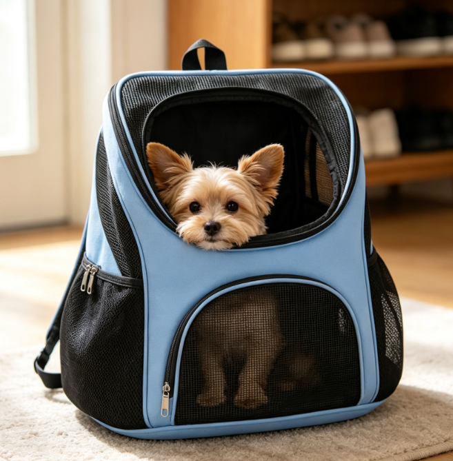 Breathable Mesh Pet Travel Backpack with Safety Padding