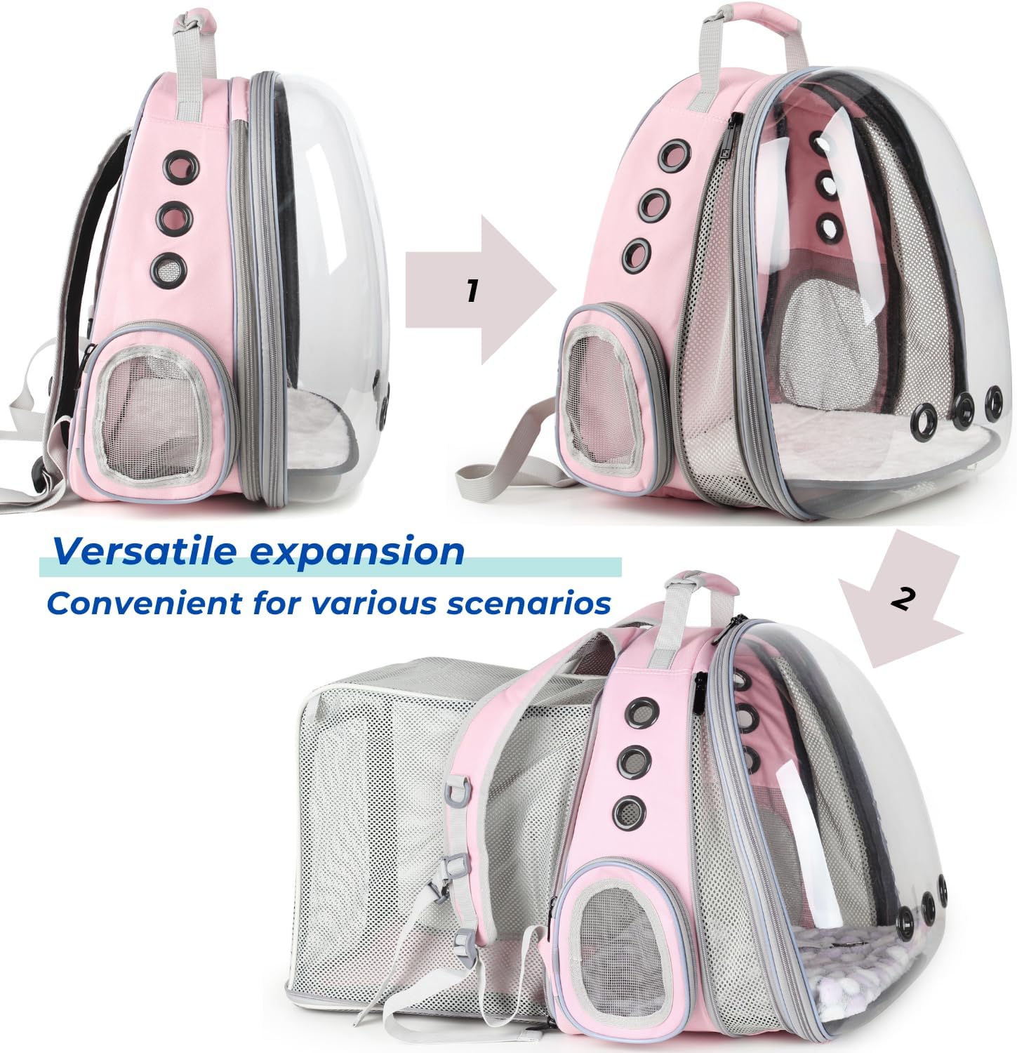 Airline-Approved Pet Backpack With Dual-Side Expansion