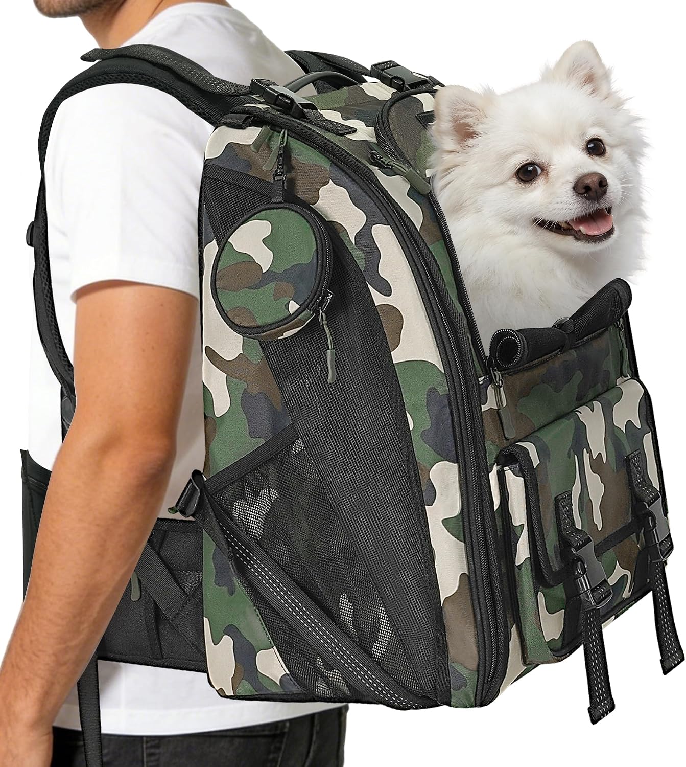 Breathable Medium-Dog Backpack With Padded Supportive Base
