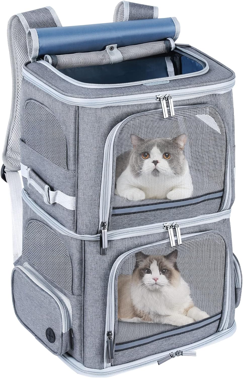 Dual-Compartment Backpack For Carrying Two Pets